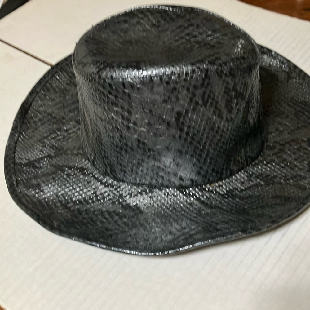 Snake skin hat, gray, and black one size fits all